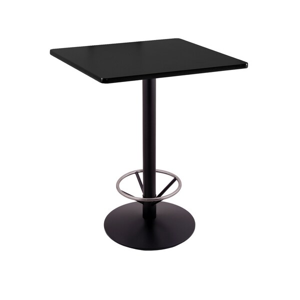 42" 214 Black Table 30" x 30" Square Top, Foot Ring